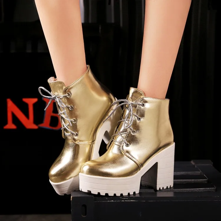 

Big Size 9 10 11-13 boots women shoes ankle boots for women ladies boots shoes woman winter Front cross strap thick base