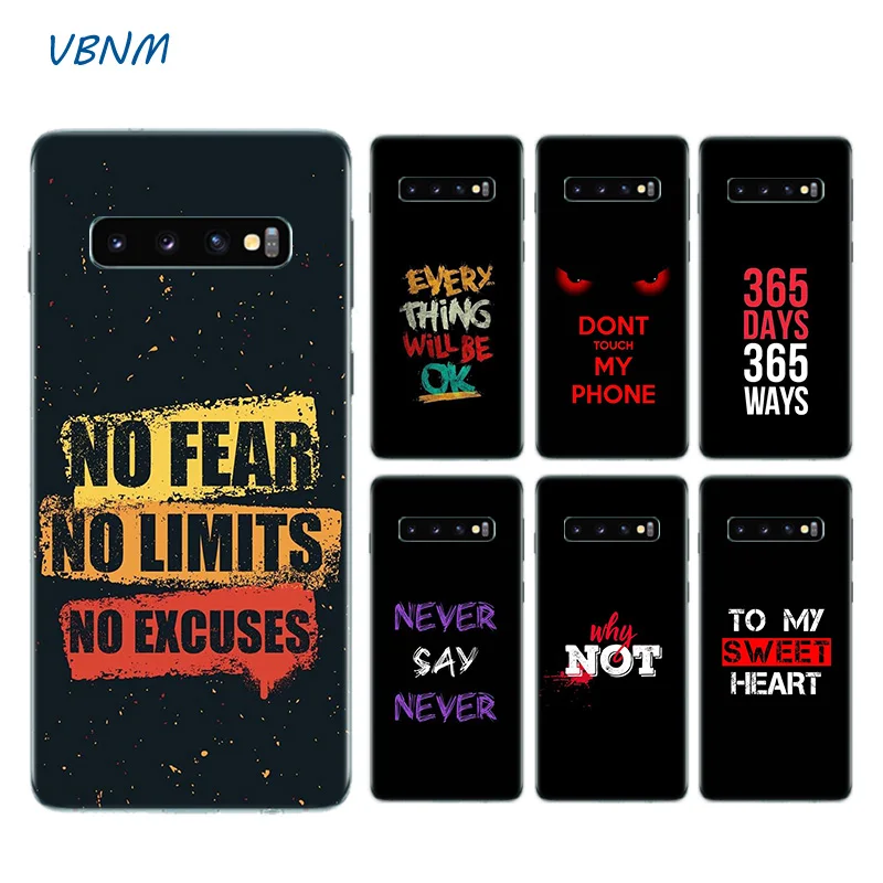 

English Word Phrase Soft TPU Case For Samsung Galaxy S8 S9 J4 J6 A8 A6 Plus + J8 A7 A9 2018 Note 9 8 S6 S7 Edge Hull Shell Cover