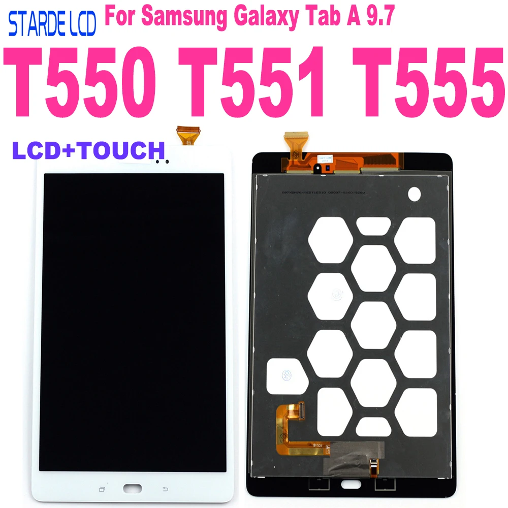 

ЖК-дисплей 9,7 ''для Samsung Galaxy Tab A 9,7, T555, T550, сенсорный экран, дигитайзер в сборе, SM-T550 T555, сменный ЖК-дисплей