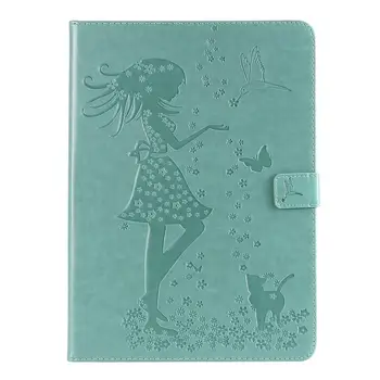 

Tablet Case for IPad Pro 11 2018 Girl and Cat Patterns PU Leather Flip Wallet Clip Stand Cover for IPad Pro 11\" 2018 Funda+pen