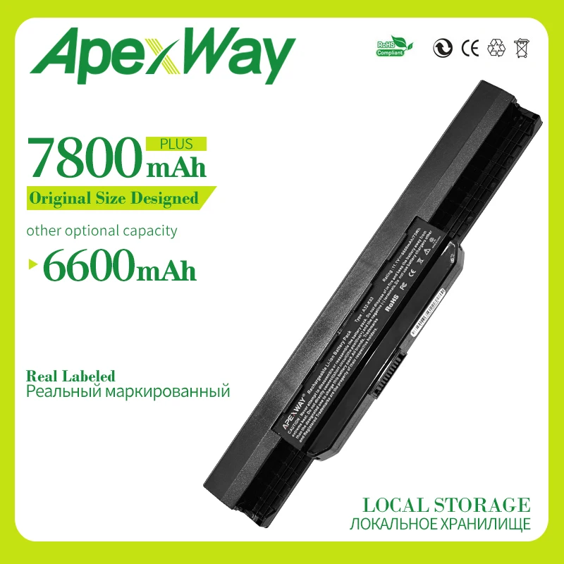 Apexway 6600 mAh батарея для Asus A32-K53 A42-K53 K53 K53B K53E K53F K53J K53S K53SJ K53SV K53T K53U A43 A53 K43 X43 X44 X54 X84