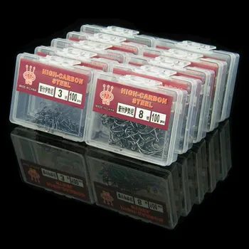 MEGA SALE ❤️ 100 Piece / Box of High Carbon Steel Hooks with Hooks Lake Marine Fishing Hooks Efficient Barbed Fishing Hook - discount item 39% OFF Sports & Entertainment