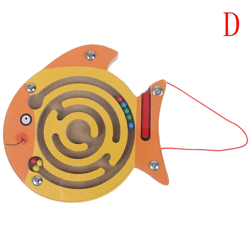Развивающие игрушки, деревянная игрушка для детей, раннего обучения, магнитный лабиринт, головоломка, лабиринт, головоломка, игра, educativo - Цвет: D