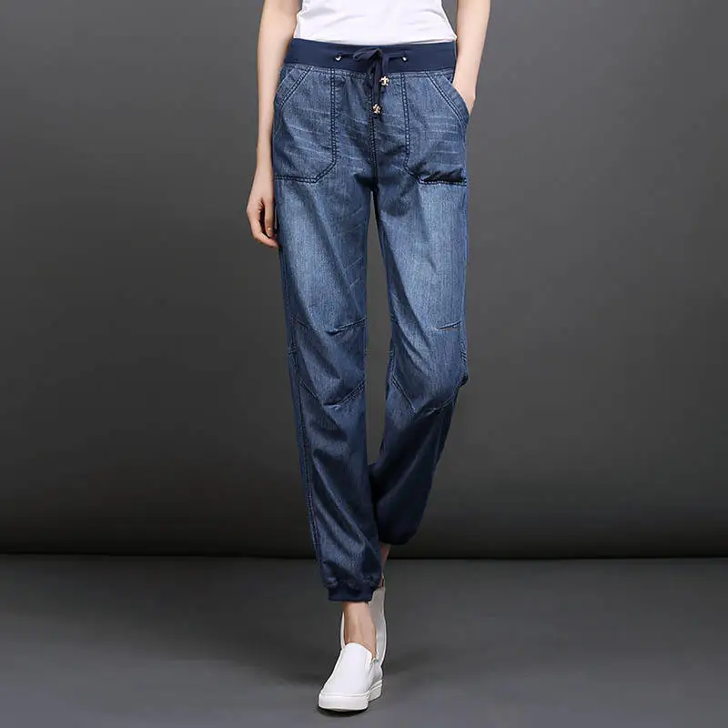 Jeans Woman Thin Tencel Harem Loose Ankle-Length Pants Jeans Women 2020