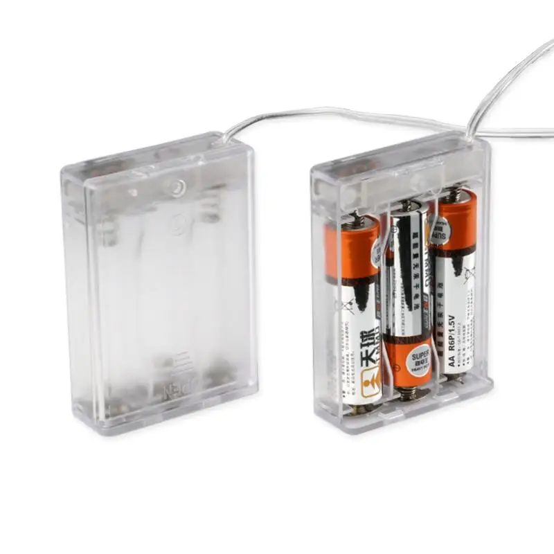 3xAA Battery 4.5V Holder Box Case With Switch Lead Transparent for DIY AA Battery Holder     