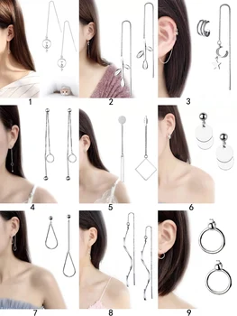 

925 Sterling Silver Long Tassel Threader Sparkly Glitter Dangle Earrings For Women Creative Trending Summer Novelty Jewelry