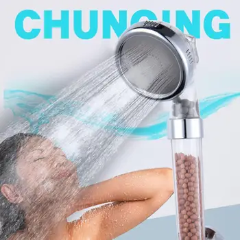 

Shower head, high pressure filter handheld filtration and ionic adjustable saving shower with 1 stone 3 flow head water fun B6D6