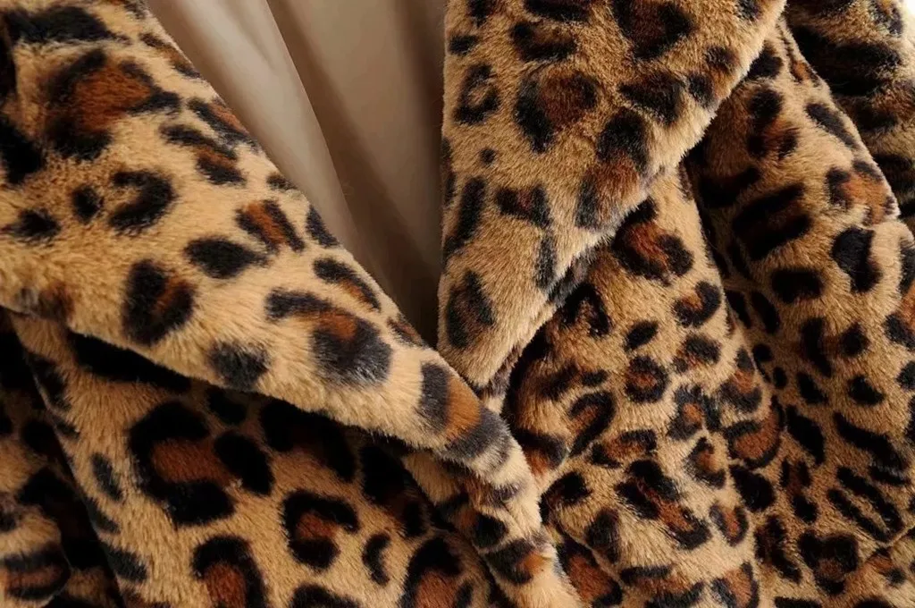 JAYCOSIN Женское пальто из искусственного меха теплое зимнее пальто с леопардовым принтом комбинированный кардиган плюшевая куртка женская Свободная верхняя одежда 910