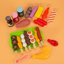 

2022 2022 New Baby Simulation BBQ Pretend Play Kitchen Kids Toys Cookware Cooking Food Barbecue Role Play DIY Educational Gifts