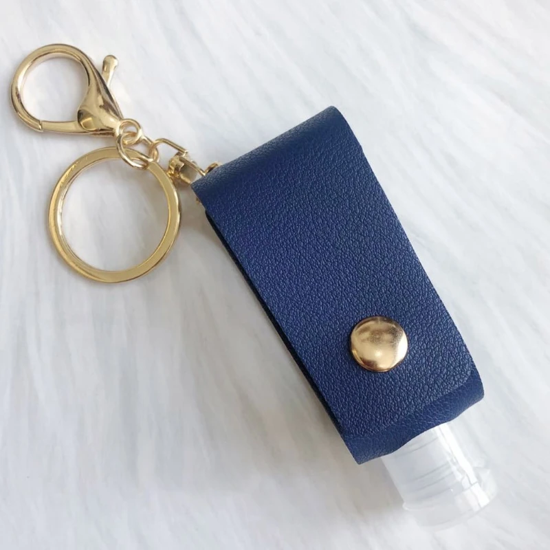 

Portable Empty Travel Bottle 30ml PU Leather Pouch Holder Keychain Small Squeeze Bottles Refillable Containers