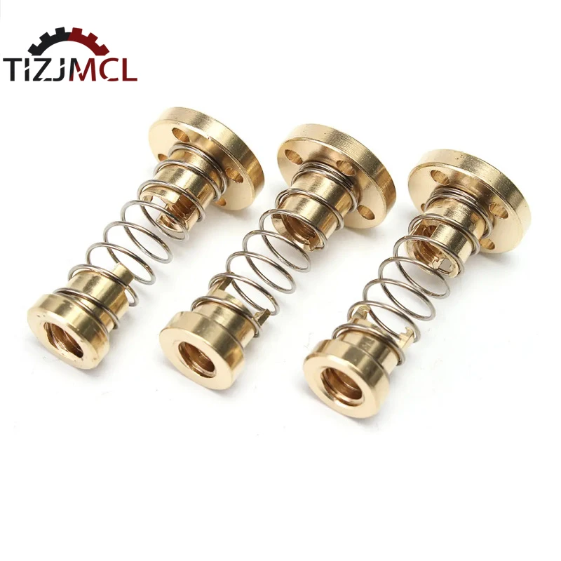 T8 Lead Screw Anti Backlash Spring Nut Loaded Elimination Gap Nut 2mm 4mm 8mm For Acme Threaded Rod DIY CNC 3D Printer Parts lead screw