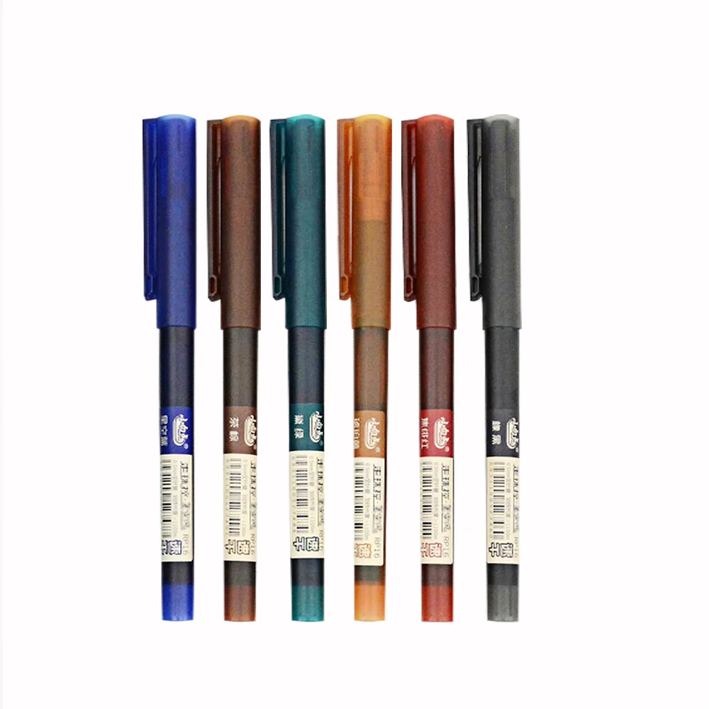 6 PCS/Lot Retro Gel Pens 0.5mm Writing Little White Dot RP16 Colors Ink Refills For School Students Office Supplies Stationery | Канцтовары