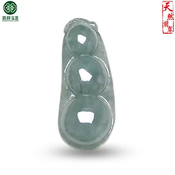 

Natural Emerald Four beans Jade Pendant Beads Necklace Charm Jewellery Fashion Hand-Carved Man Woman Luck Amulet New
