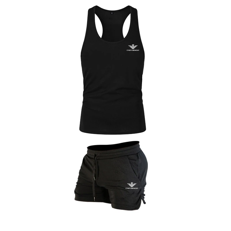 

Men 2 in 1 Running Shorts Jogging Gym Fitness Training Quick Dry Beach Short Pants Male Summer Sports Workout Bottoms Male Tanks