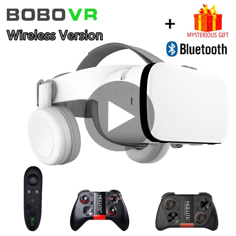 Новейшие Bobo vr Z6 VR очки беспроводные Bluetooth VR гарнитура Android IOS Удаленная реальность VR 3D картонные очки 4,7-6,2 дюймов