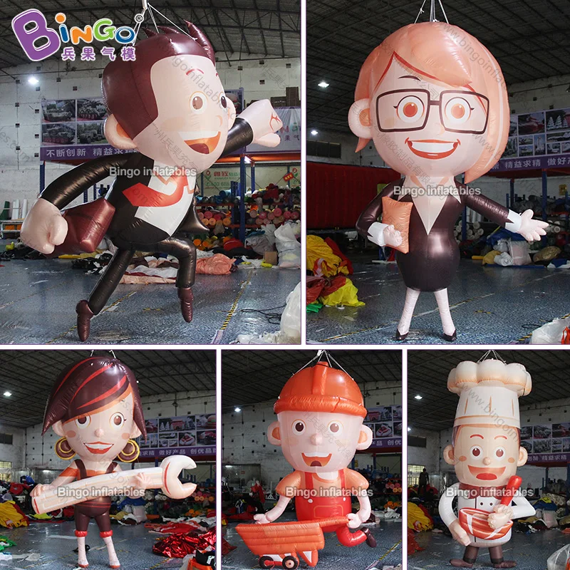 HIGHLY RECOMMENDED 2.8x1.55x3.5mh inflatable female engineer air charging custom made cartoon maintenance worker with wrench toy