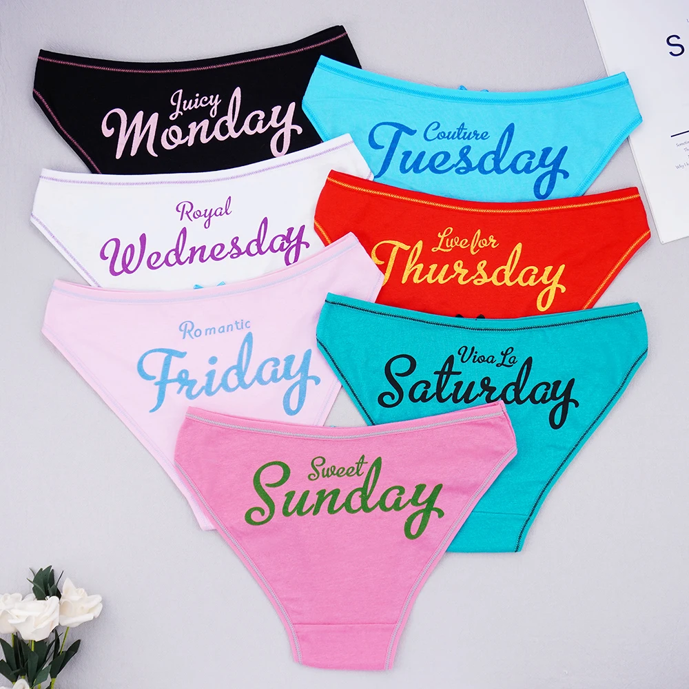 7 Pcs Lots Women Underwear Wholesale Low Waist Daily Panties Cotton