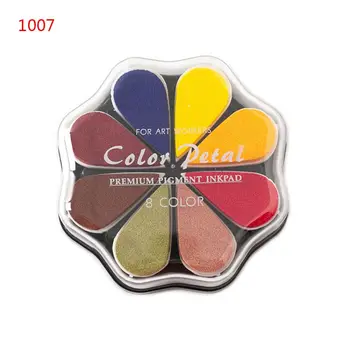 

Cute 8Colors Water Drop Petal Ink Pad Stamp DIY Finger Painting Craft Stationery