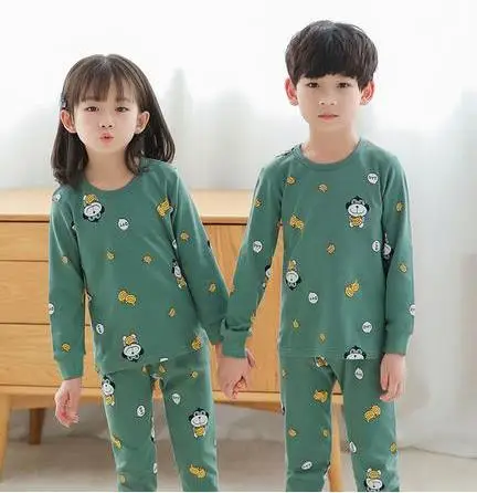 style 8 Детский пижамный комплект; хлопковая зимняя теплая домашняя одежда для маленьких мальчиков и девочек; Пижама с героями мультфильмов; комплект из 2 предметов с длинными рукавами - Цвет: style 8
