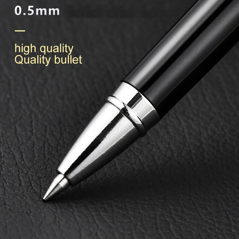 Deli Metal Sign Pen 0.5mm Gel Smooth Writing Pens Bullet Fine Tip Black Blue ink Refills Business Office School Gift 3