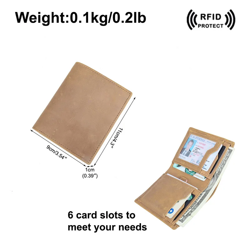 Винтажный Мужской бумажник из натуральной кожи для монет держатель денег