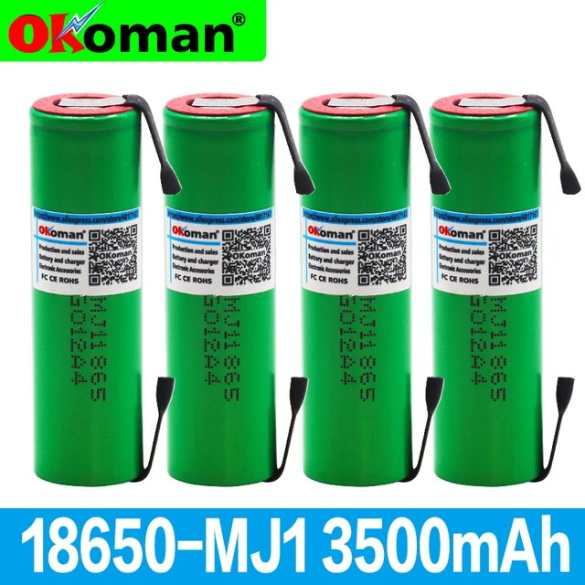 100 nowy oryginał Mj1 3 7 V 3500 Mah 18650 akumulator litowy do baterii latarki dla 18650 MJ1 tanie i dobre opinie Okoman Li-ion Rohs CN (pochodzenie) Tylko baterie Pakiet 1