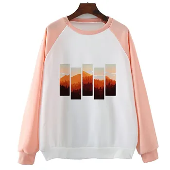 

Abstract Autumn Landscape Hoody Print Hoodie Fashion Print Hoodie Long Sleeve O Neck Pullovers For Women