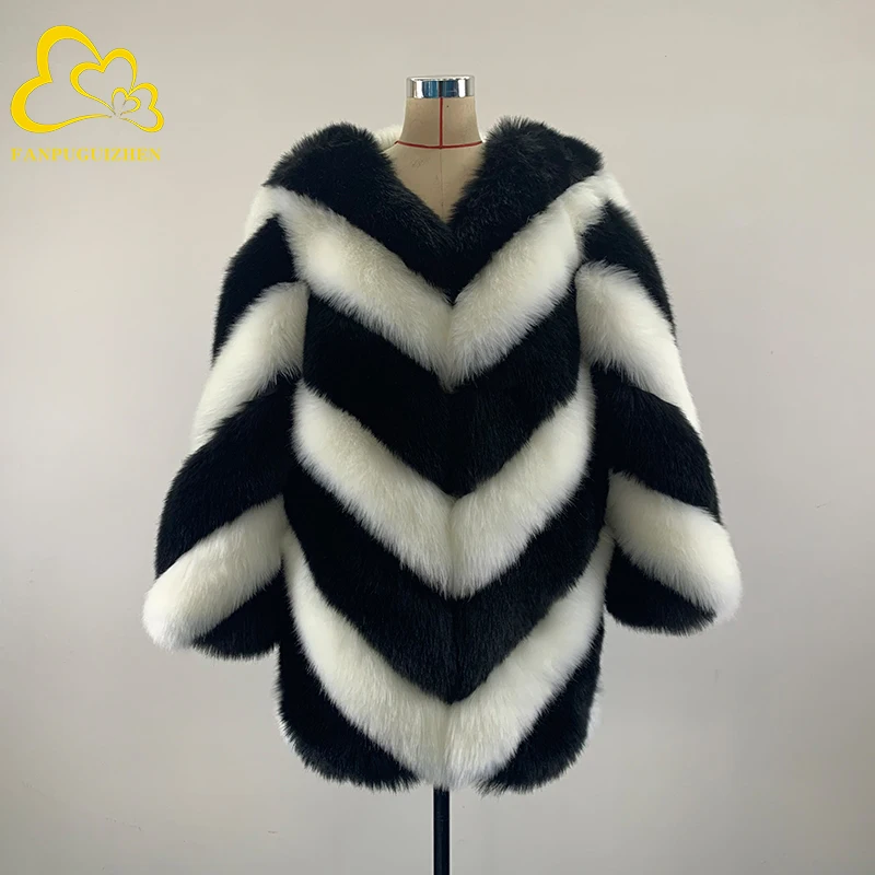 utumn Winter Faux Fur Coat Women Warm Casual Thick  Ladies Fox Fur Jacket Female Long Coat Plus Size Outwear Plush Overcoat