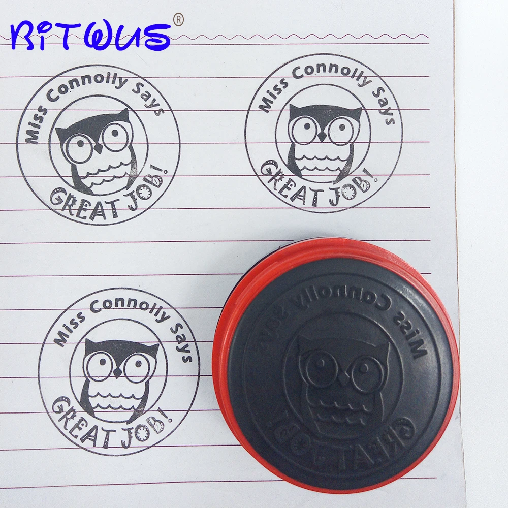 

Professional Designer Owl Personalized Custom Stamp Great Job As Encouraging Teacher Stamps Self Inking For School Assessment
