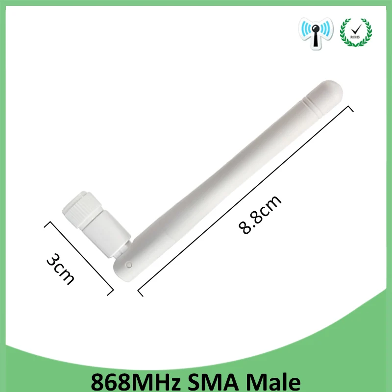 Белая антенна lora 868 МГц 915 3dbi SMA Штекерный разъем GSM Водонепроницаемая 10 см RP u.FL Pigtail