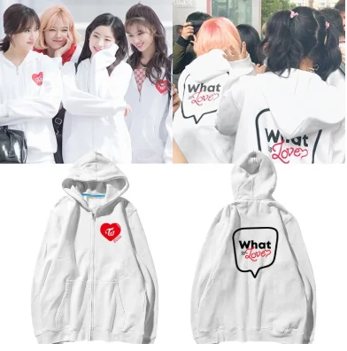 

KPOP TWICE WHAT IS LOVE ZIP UP HOODIE Hoodie For women printed Fans Japan hooded Sweatshirt Funny Unisex Tracksuit