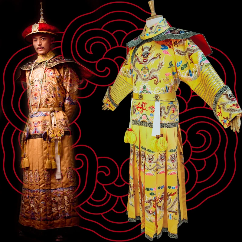 Huo-JianHua-Qing-Kaiser-QianLong-Drachen-Kleid-K-nigliche-Stickerei ...