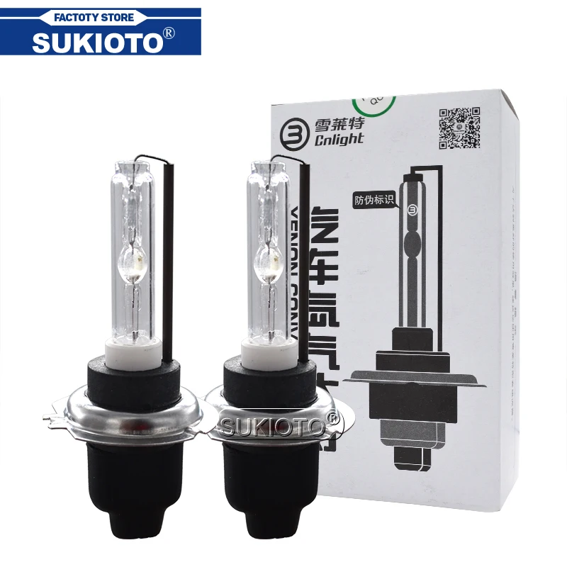 SUKIOTO Original 35W Xenon Bulb Cnlight H1 5000K H7 H11 6000K HB3 9005 HB4 D2H 4300K HID Car Headlight Replacement Bulb Lamps (1)