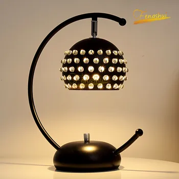

Nordic Wrought Iron LED Wall Lamp Lighting Modern Creative Crystal Wall Lights Bedside Study Loft Living Room Table Lamps Device