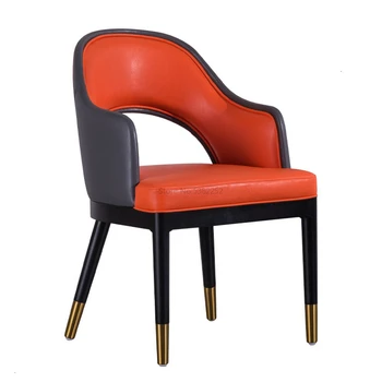 

Light Luxury Leather Dining Chair Modern Concise Household Restaurant Chair Consistent Light Chair Reception Chair Stool
