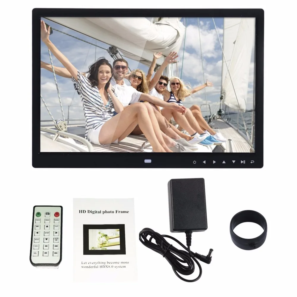

Digital Photo Frame Electronic Album 15 Inches Front Touch Buttons Multi-language LED Screen Pictures Music Video
