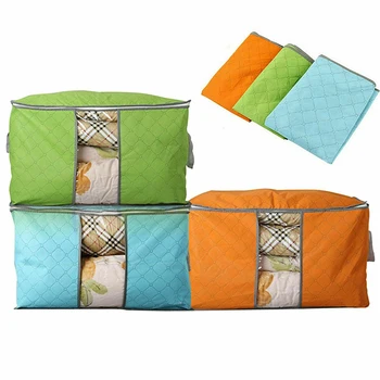 

Large Storage Bag Box for Clothes Quilt Duvet Garments Laundry Pillows New Large Capacity Non-woven Home Organizer Storage Tools