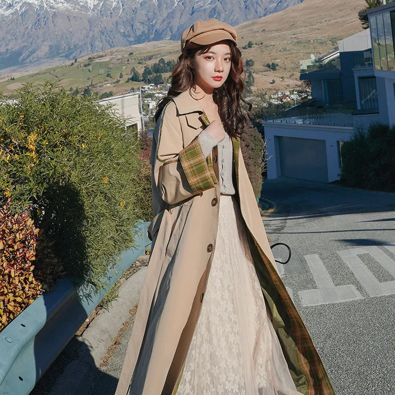 

Photo Shoot 2019 New Style Spring And Autumn waitmore Trench Coat Women's Mid-length Korean-style Loose-Fit CHIC Overcoat Popula
