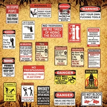 [Luckyaboy] Предупреждение ющий знак опасности не тупой винтажный металлический ретротин знак окраска пластин подарок в античном стиле домашний бар декор для паба AL002