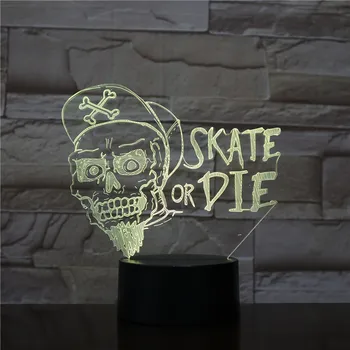 

Skate Or Die 3D Illusion Lamp The Japanese Anime One Piece Bucky Best Present for Kids Office Decoration Led Night Light Lamp