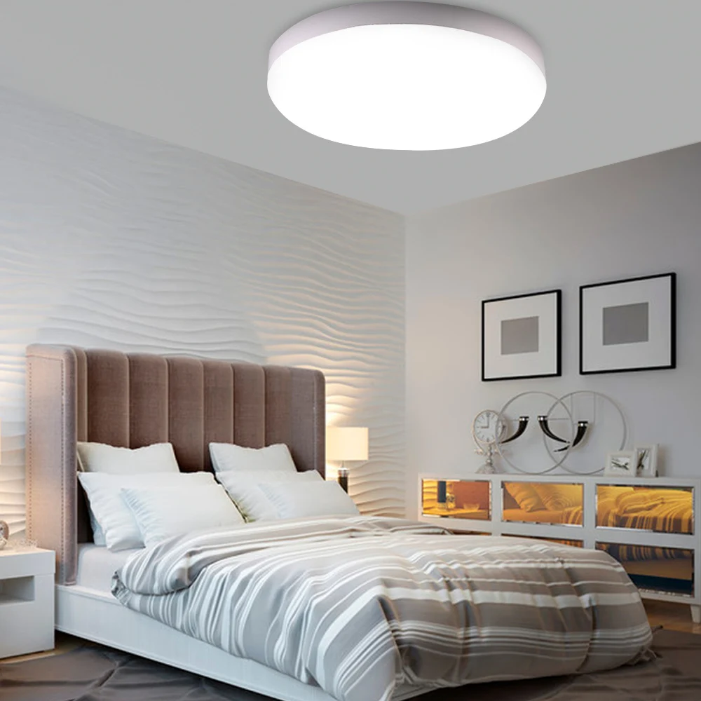 Светодиодный потолочный светильник с датчиком и круглыми панелями, потолочный светильник для дома, туалета, коридор в помещении/на открытом воздухе, 1 шт