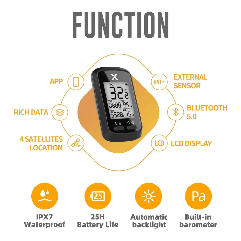 XOSS G+ gps велосипедный компьютер дорожный велосипед Водонепроницаемый IPX7 Bluetooth 4,0 ANT+ цифровой датчик частоты вращения Спидометр с фоновой подсветкой