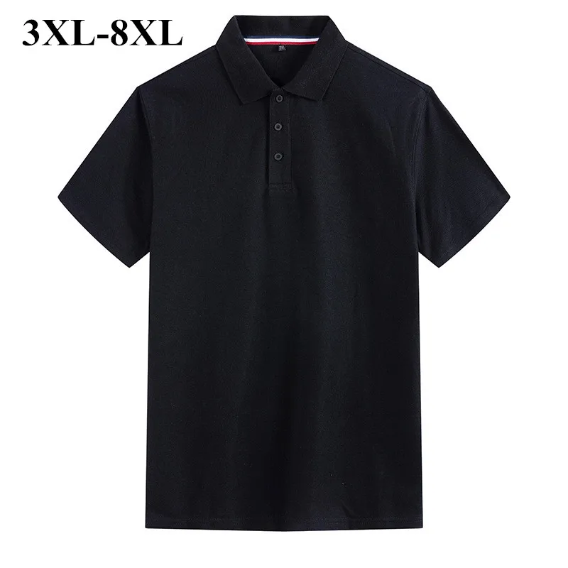 Мужская однотонная дышащая футболка поло размера плюс 5XL 6XL 7XL 8XL лето 2019|Поло| |