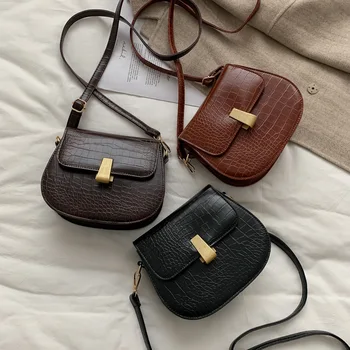 

Advanced texture bag retro women's bag new 2020 Korean version of the fashion crocodile pattern wild shoulder messenger bag