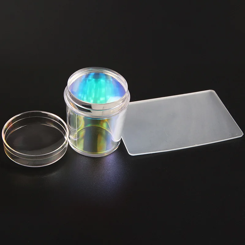 CYSHMILY 1 шт. шаблоны для дизайна ногтей чистые прозрачные силиконовые пластины для штамповки ногтей скребок с крышкой прозрачные ногти инструменты для штамповки