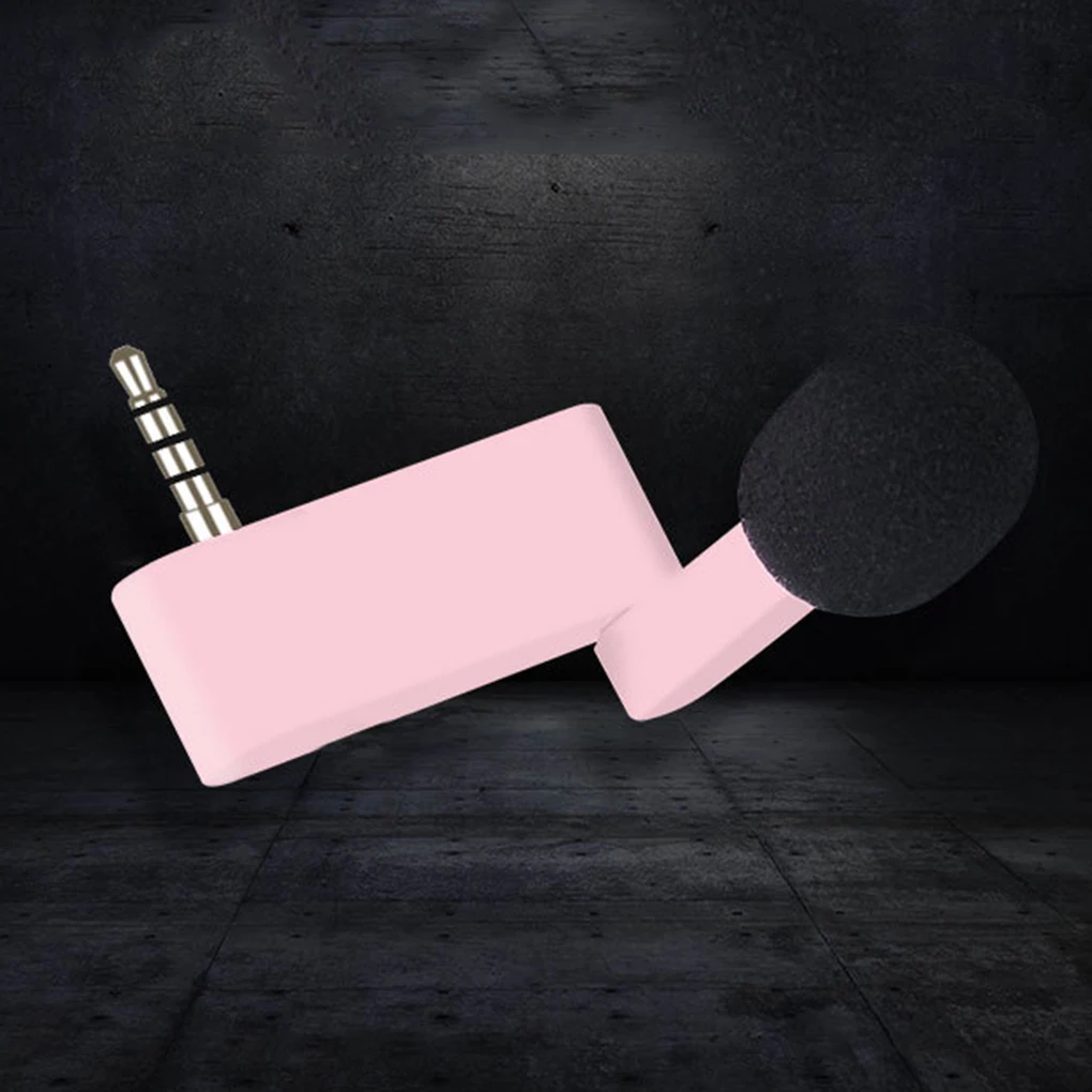 Phone Mini Microphone Cellphone External Mic 180 Degree Rotation 3.5mm Interface Portable Microphone