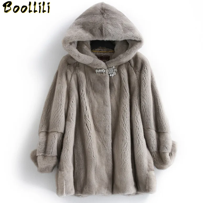 Boollili пальто с натуральным мехом норки Зимняя куртка женская одежда 2020