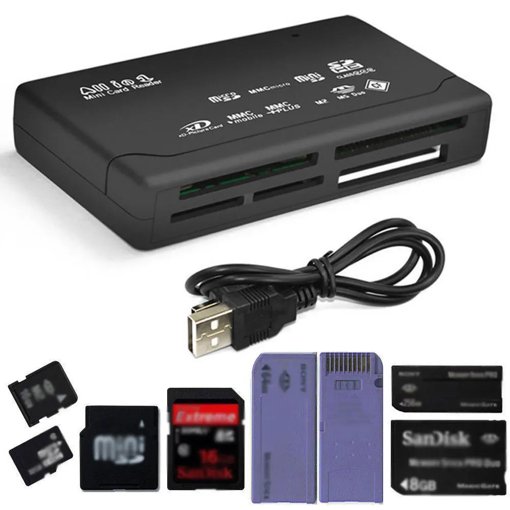 Портативный высокоскоростной Многофункциональный USB 2,0 кардридер Универсальный флэш-памяти мини