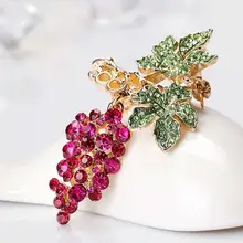  Women Rhinestone Grape Enamel Fruit Brooch Pin Cardigan Shawl Clip Jewelry Gift 