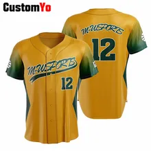 M-W спортивные бейсбольные майки на пуговицах с именами команды на заказ